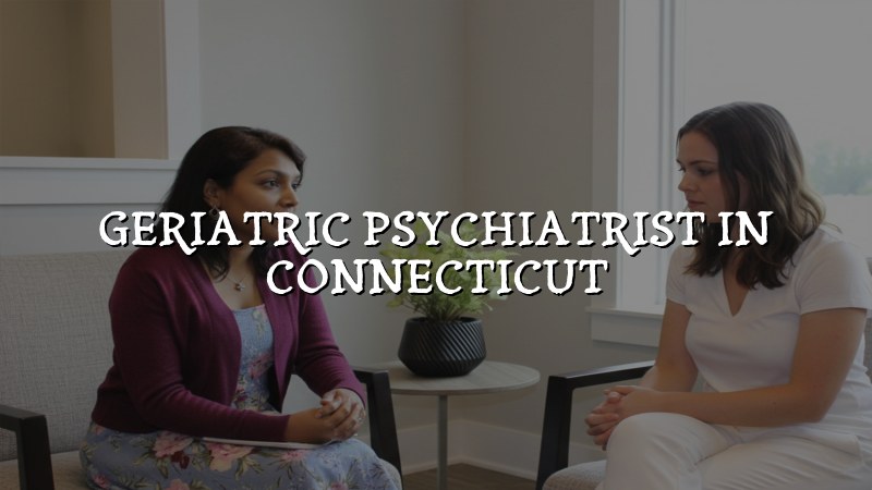 Older adult speaking with a psychiatric clinician in Connecticut